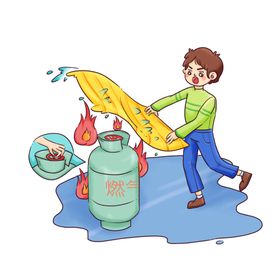 预防火灾人物卡通火警海报素材
