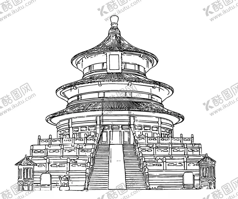 编号：12503104292150417695【酷图网】源文件下载-天坛手绘