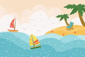 夏日沙滩背景海报风度假