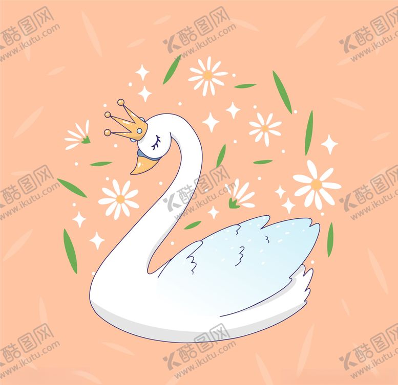 编号：31341609181659248146【酷图网】源文件下载-手绘矢量天鹅