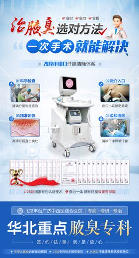 仪器介绍祛臭腋臭医院海报医疗设计