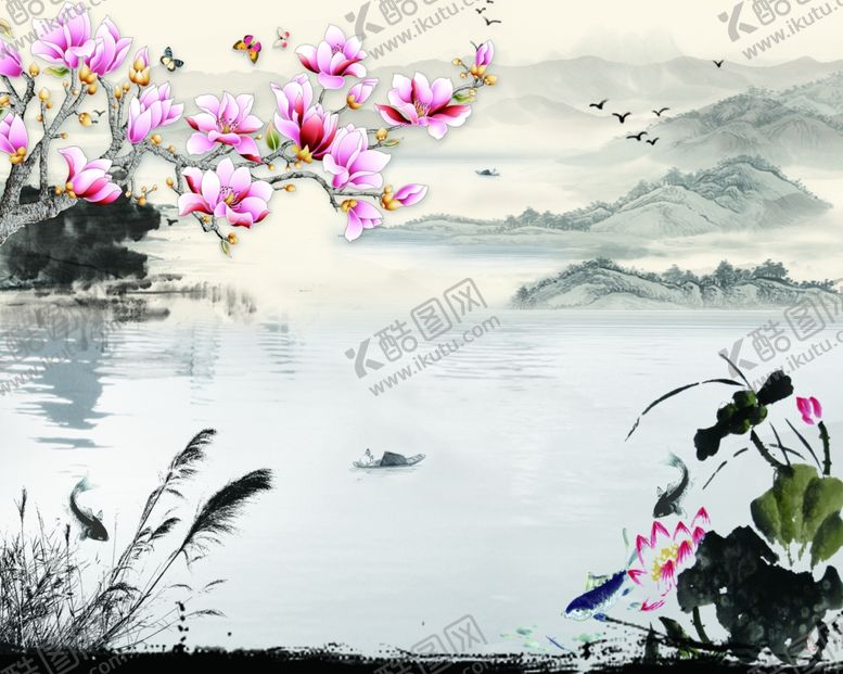 编号：35037805110257467332【酷图网】源文件下载-中式水墨山水背景
