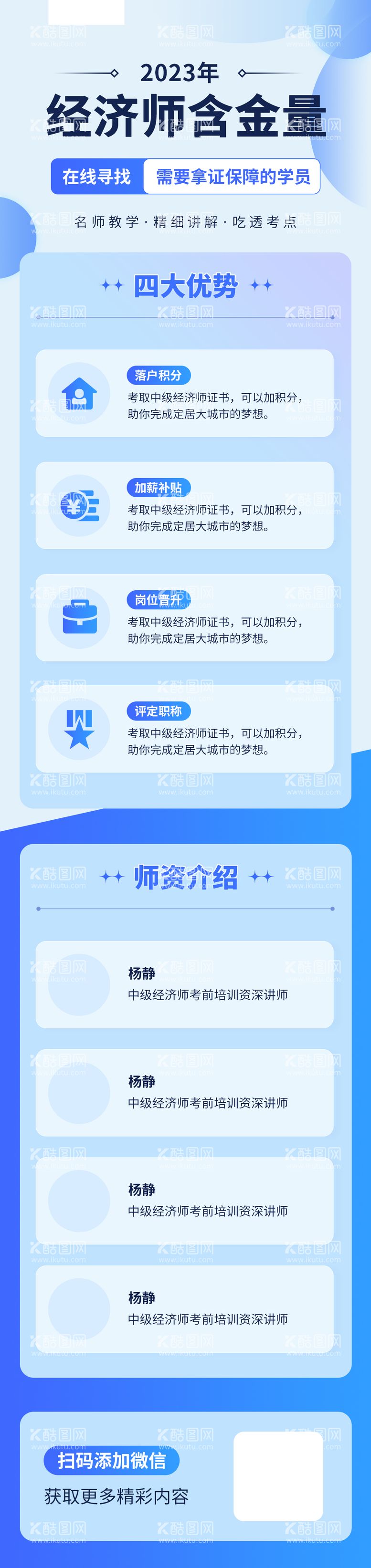 编号：48279611280321476443【酷图网】源文件下载-中级经济师教育课程培训宣传长图 