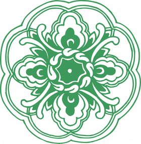 中式绿色传统花纹图案