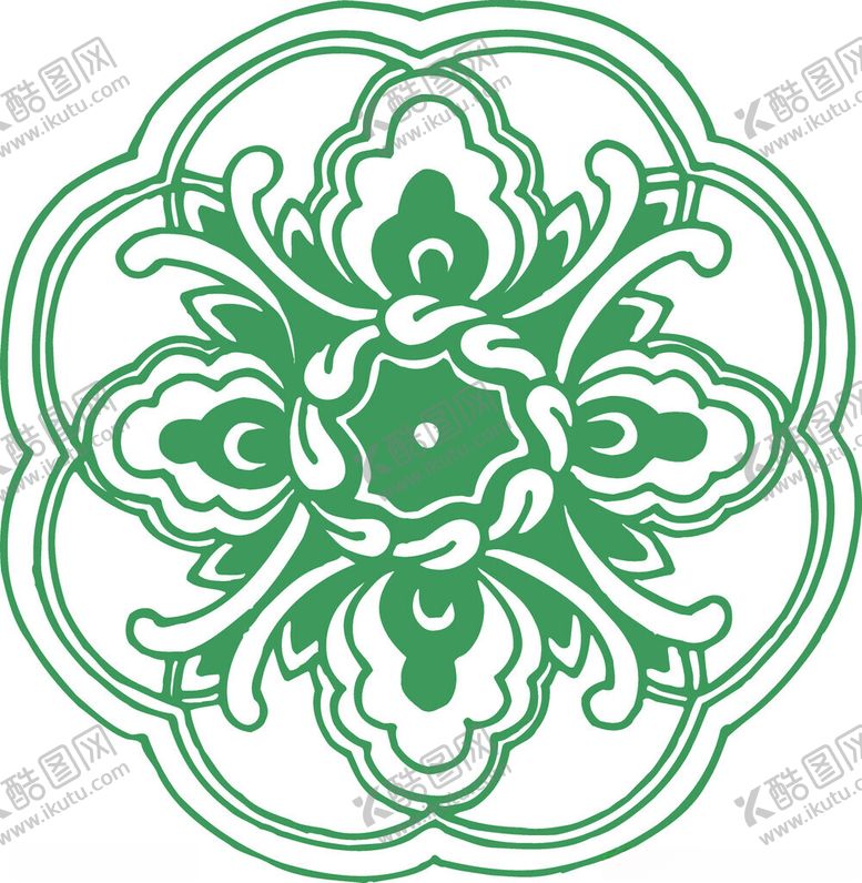 编号：79763404060258596522【酷图网】源文件下载-中式绿色传统花纹图案