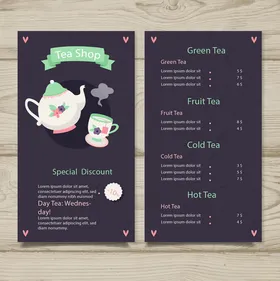 复古风茶饮菜单设计