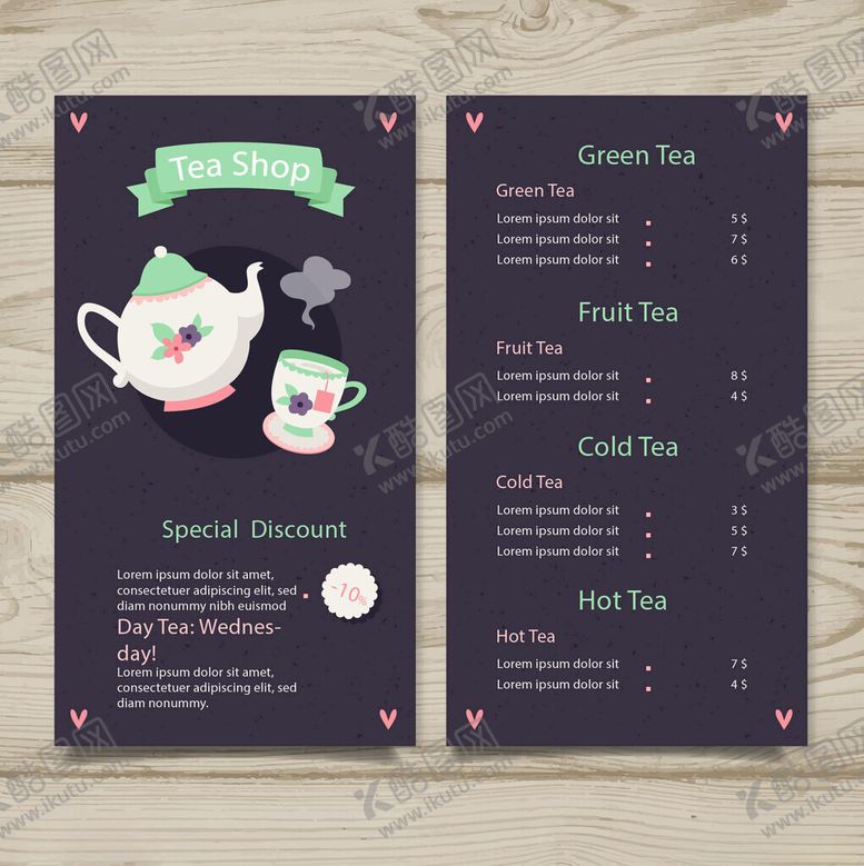 编号：71618312191445556212【酷图网】源文件下载-复古风茶饮菜单设计