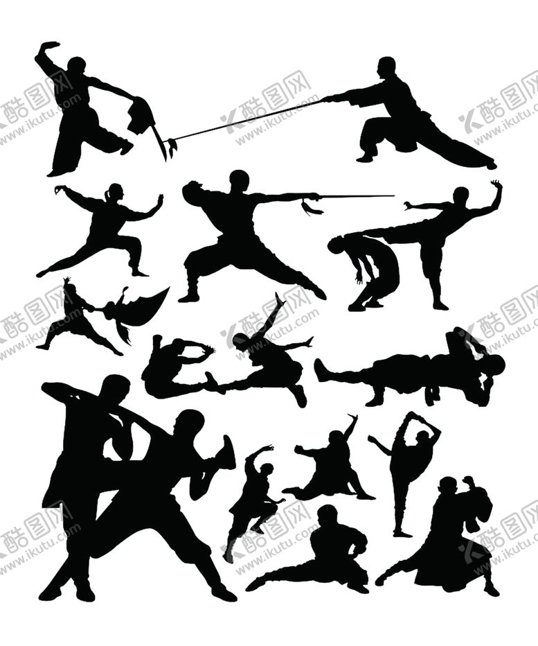 编号：56723610031504434959【酷图网】源文件下载-武术剪影