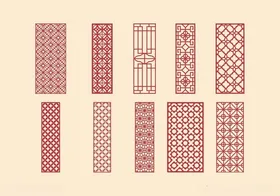 中式镂空雕花隔断