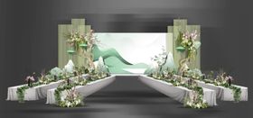 清新绿色系婚礼场景布置