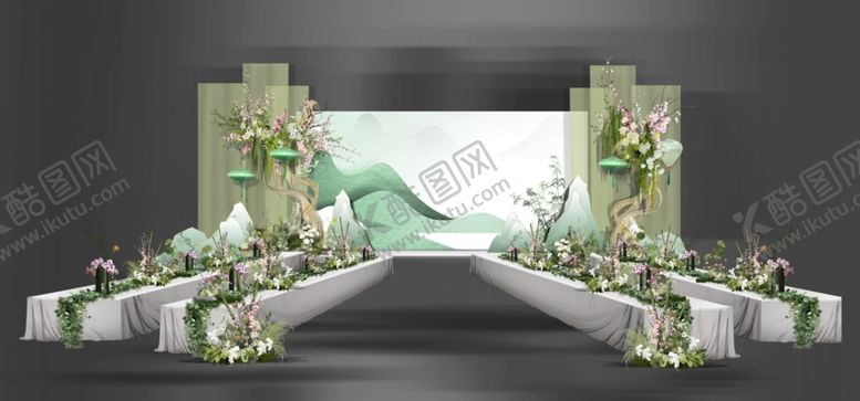 编号：52030304041448279738【酷图网】源文件下载-清新绿色系婚礼场景布置