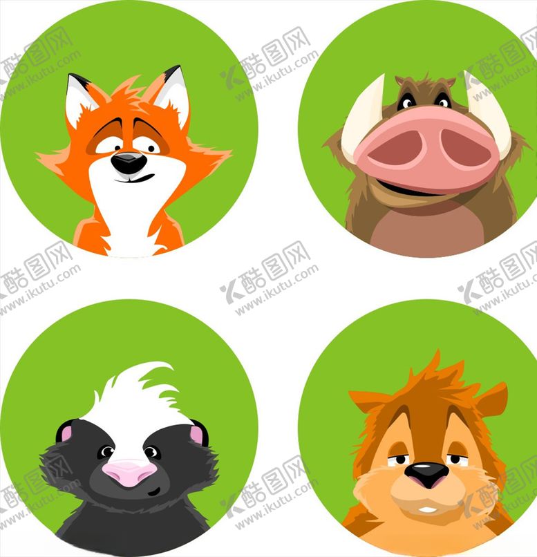 编号：16211609101543547596【酷图网】源文件下载-卡通动物头