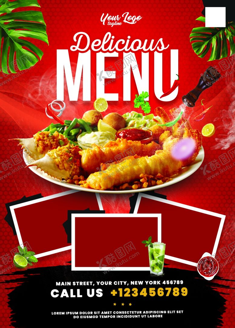 编号：80606609281151258835【酷图网】源文件下载-餐厅台卡海报