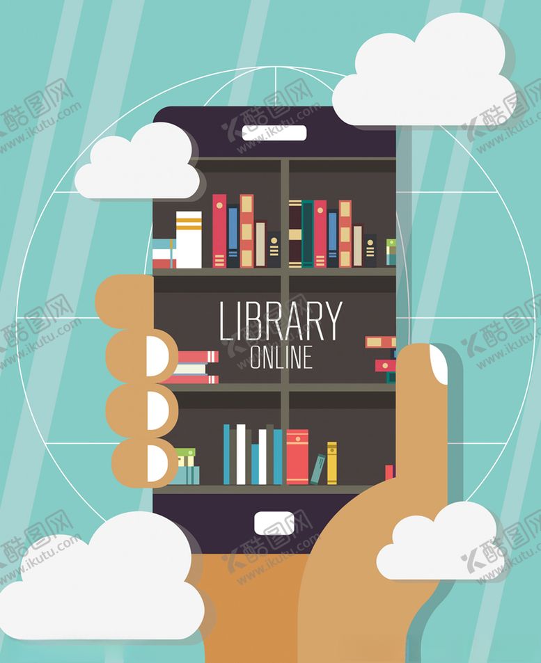 编号：71669110292209093729【酷图网】源文件下载-创意手机图书馆