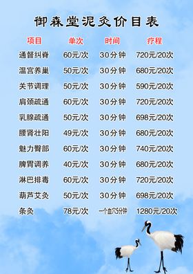 价目表
