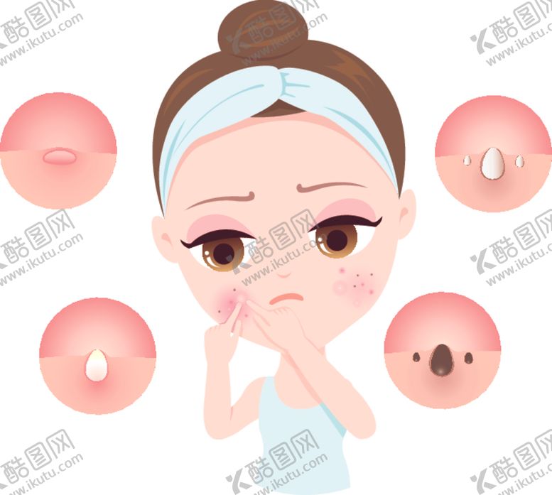 编号：30775610210624171066【酷图网】源文件下载-女孩做面膜保养插画
