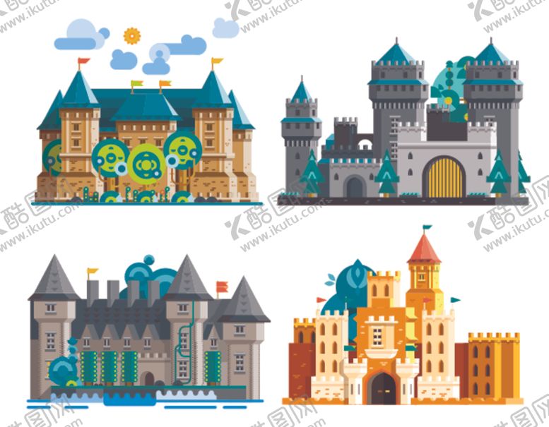 编号：98063609131737135832【酷图网】源文件下载-卡通城堡