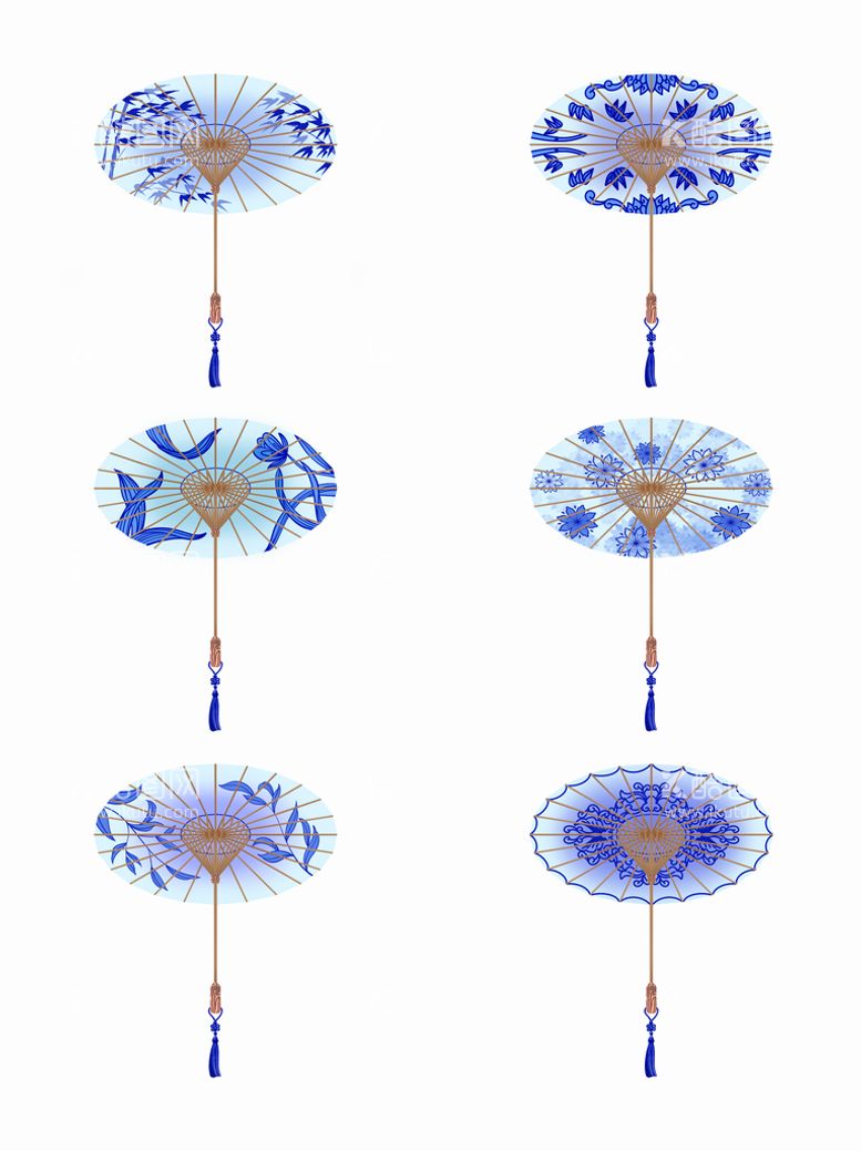 编号：29604710082144528293【酷图网】源文件下载-青色花纹油纸伞