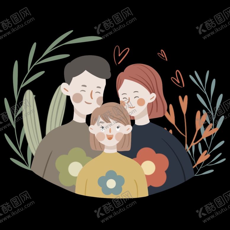 编号：25089007051815504271【酷图网】源文件下载-一家人插画装饰图案