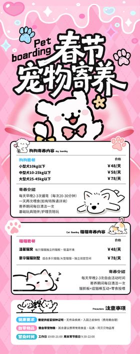 春节宠物店寄养服务套餐海报