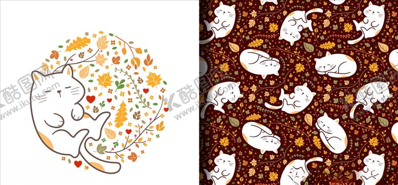 编号：49818810291605273715【酷图网】源文件下载-无缝卡通猫