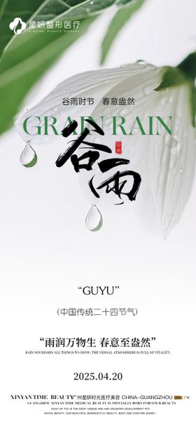 谷雨节气海报二十四意境简约