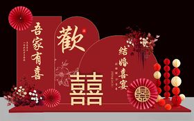 结婚背景中式KT板美陈