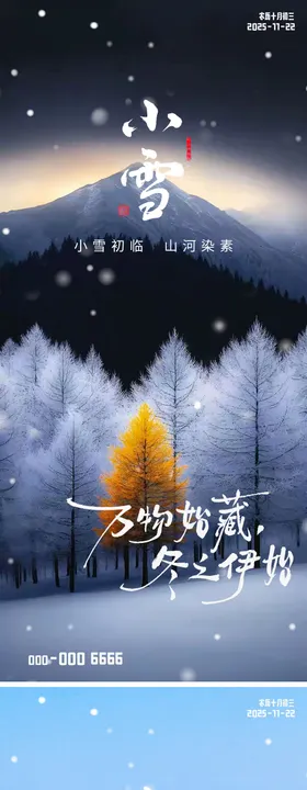 简约小雪海报
