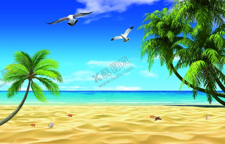 编号：42937009172250571315【酷图网】源文件下载-椰树海滩背景