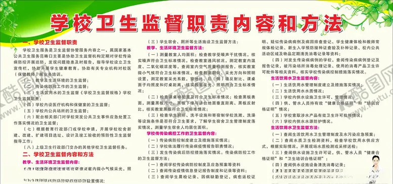 编号：15443803291948093002【酷图网】源文件下载-校园卫生监督职责内容和方法
