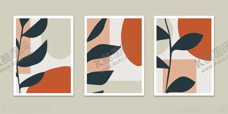 编号：63992004272237361096【酷图网】源文件下载-几何植物图案装饰画