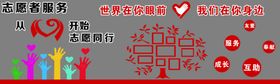 志愿者服务从心开始文化墙