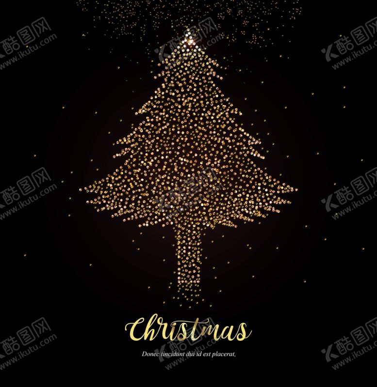 编号：83399810161806213726【酷图网】源文件下载-圣诞节元素金色圣诞树