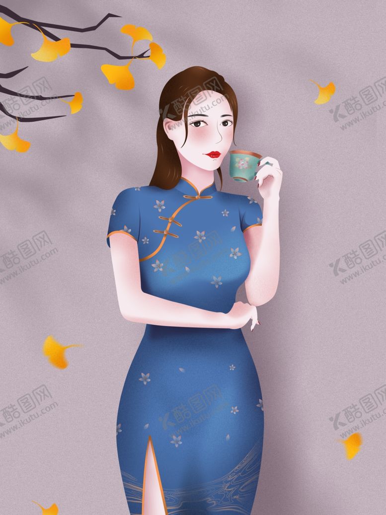 编号：51805104301510332781【酷图网】源文件下载-旗袍女子