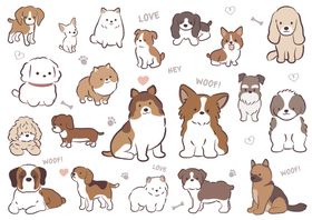 多样萌犬插画集合