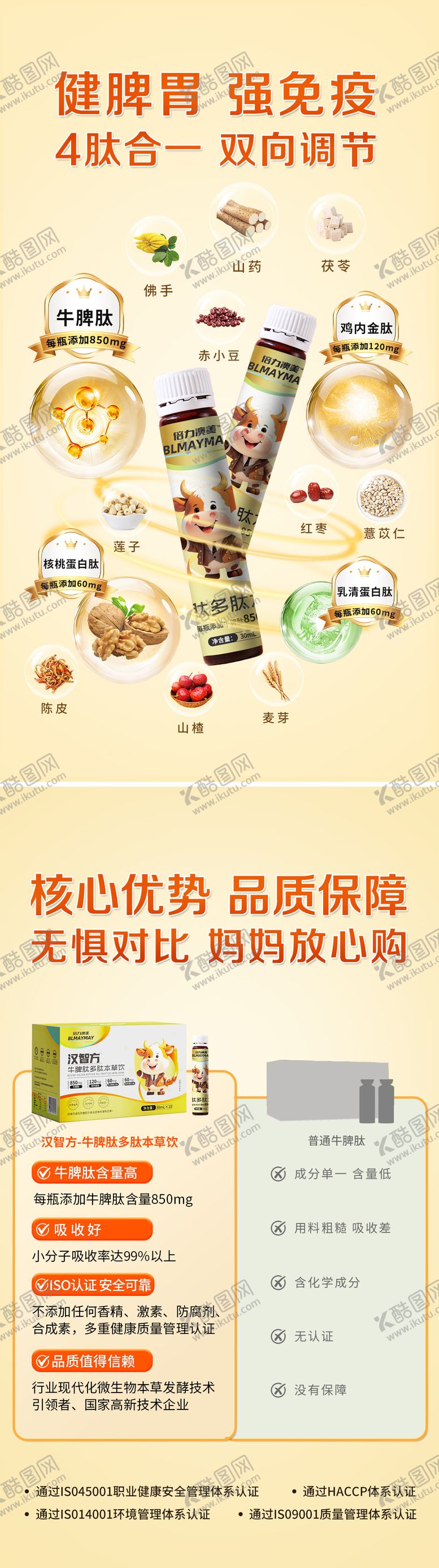 编号：84606409182216488221【酷图网】源文件下载-保健品牛脾肽海报