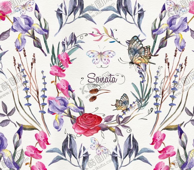 编号：58186510110037568264【酷图网】源文件下载-创意水彩鲜花背景