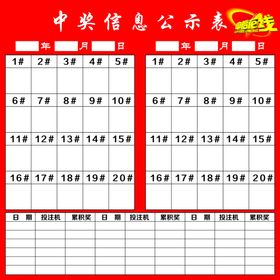 福彩中奖公示栏