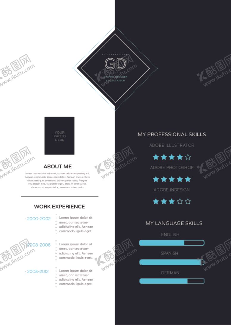 编号：48554310020754442527【酷图网】源文件下载-个人简历模板求职海报