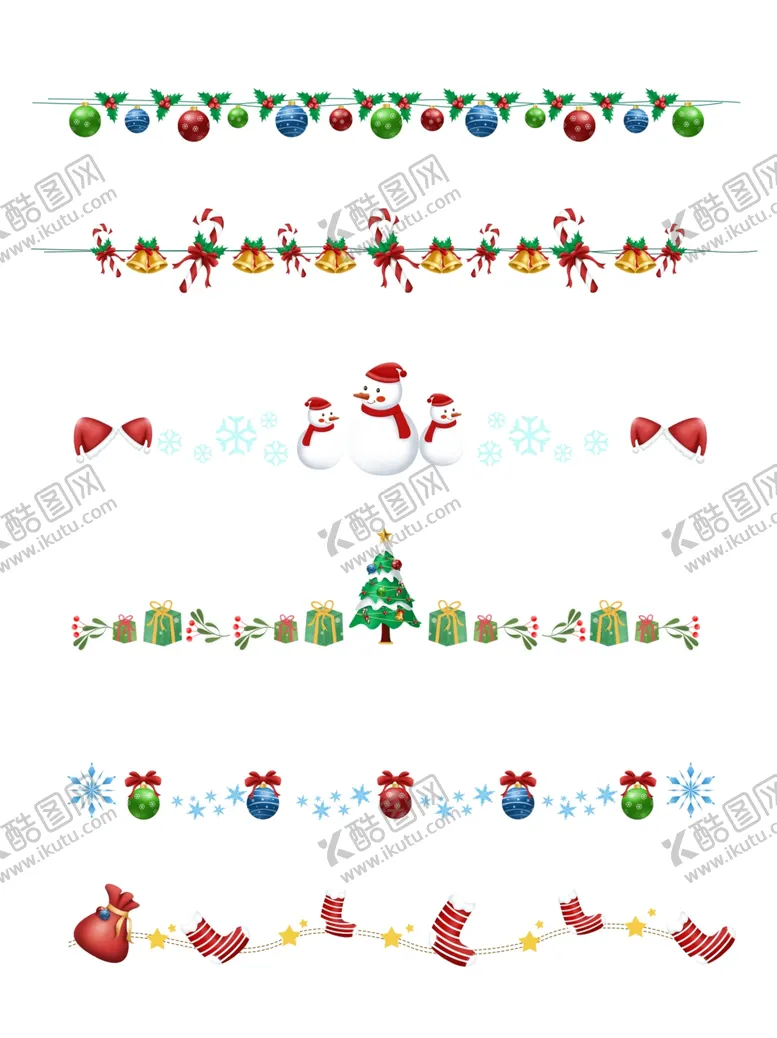 编号：80516507020923305104【酷图网】源文件下载-卡通可爱圣诞节分割线