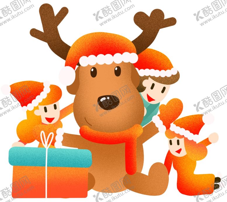编号：53046709240342127925【酷图网】源文件下载-卡通驯鹿圣诞鹿