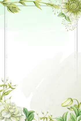 小清新绿色草地风景插画背景