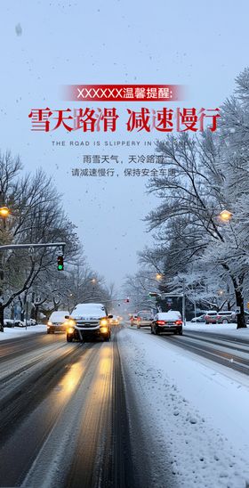 雨雪天气温馨提醒朋友圈宣传海报