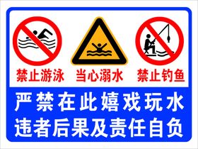 严禁禁止玩水标识