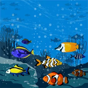 海洋背景生物展板宣传画宣传图