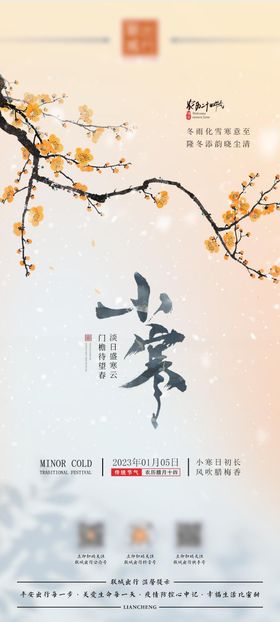 小寒梅花海报