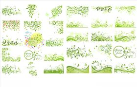 藤蔓花边花纹矢量素材