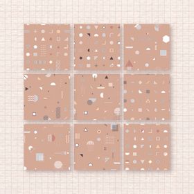 粉红孟菲斯图案背景矢量集