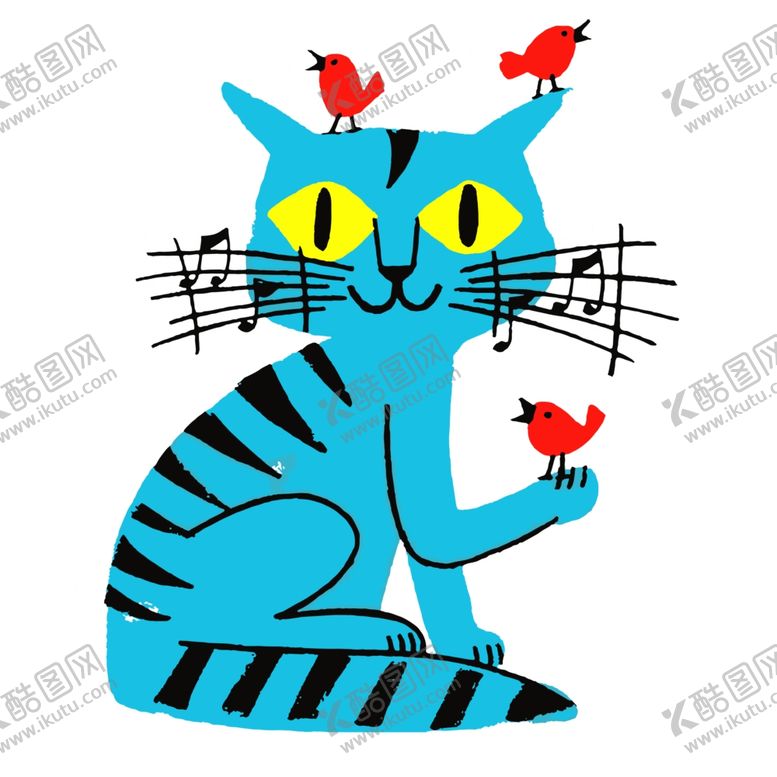 编号：79552809230016123929【酷图网】源文件下载-猫咪印花