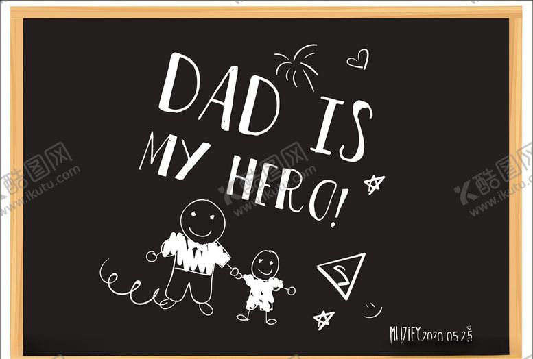 编号：22606509220410403819【酷图网】源文件下载-儿童粉笔画父亲节快乐